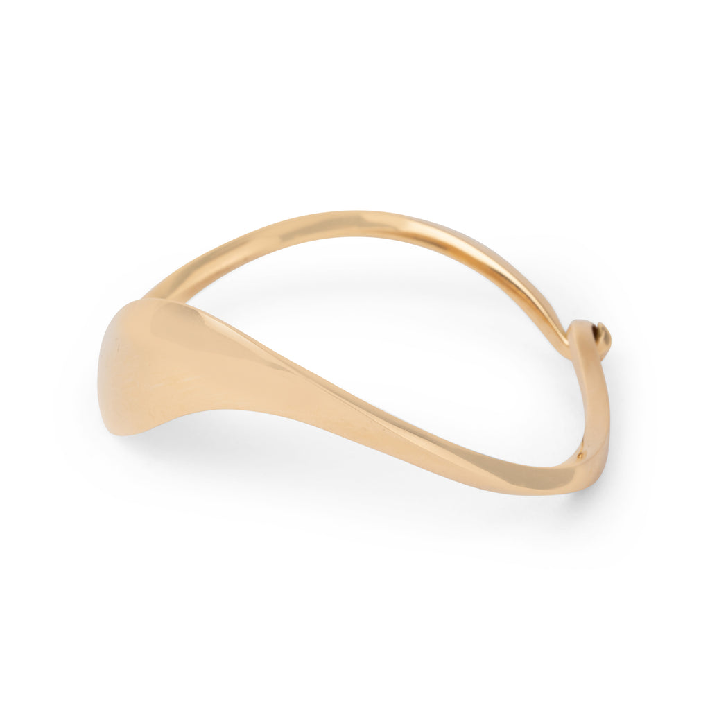Bracelet jonc or jaune ondulé du Créateur Jacque Moniquet