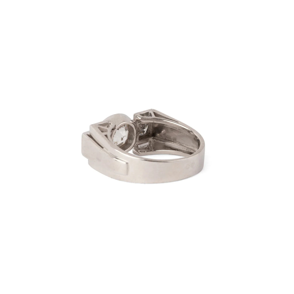 Bague platine Art déco et diamant