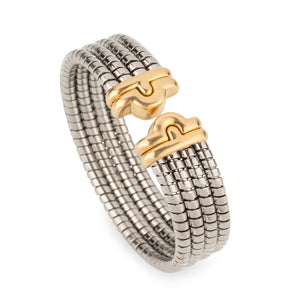 Bracelet de la Maison Bvlgari,collection Parentesi en acier et or jaune