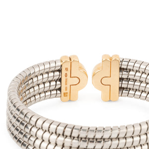 Bracelet de la Maison Bvlgari,collection Parentesi en acier et or jaune
