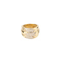 Bague 3 rangs en or jaune et diamant
