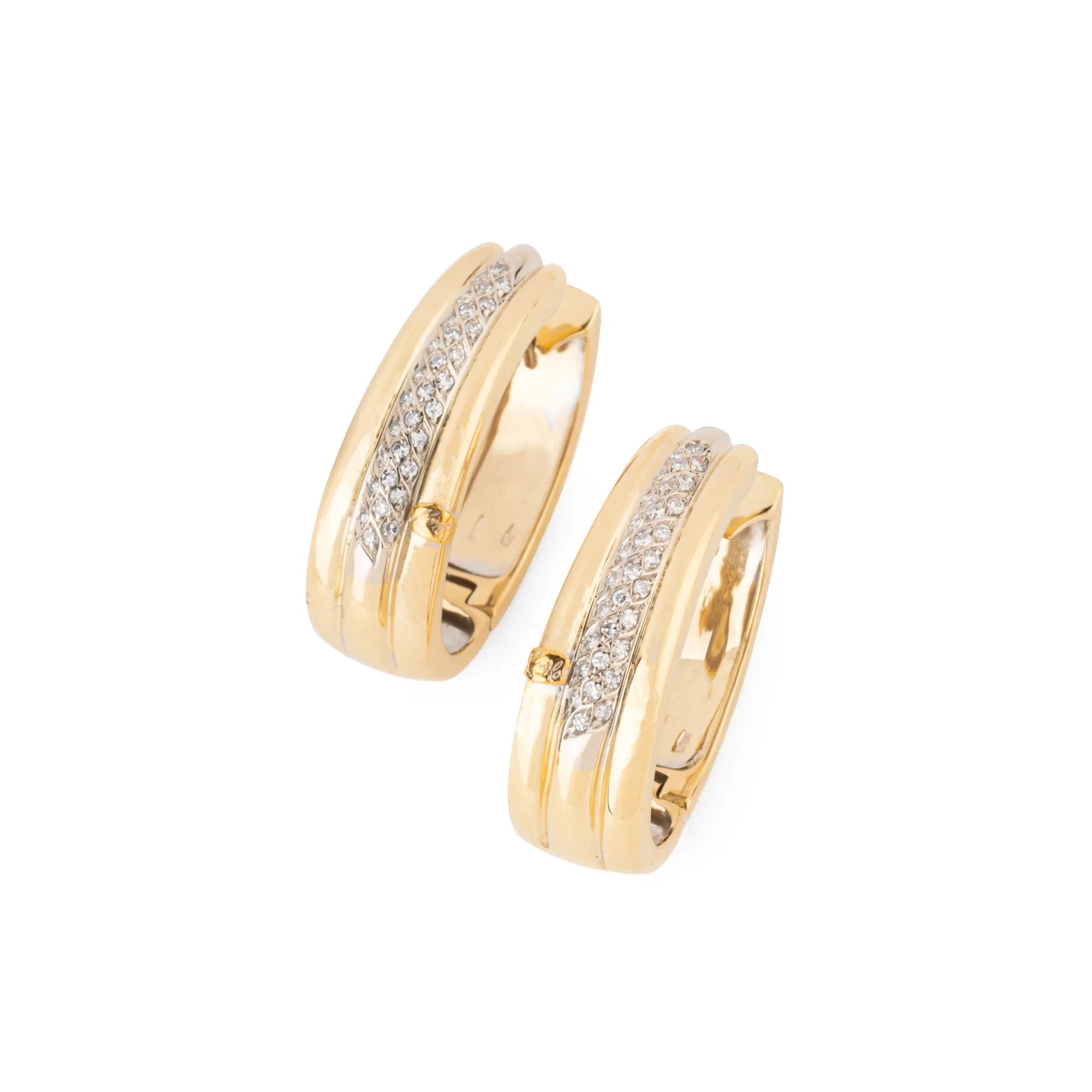 Créoles en diamants sur or jaune