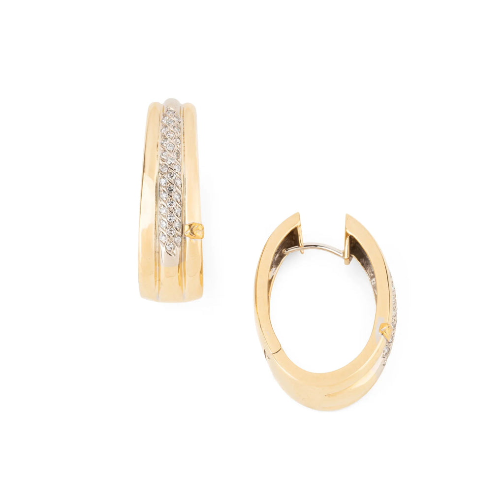 Créoles en diamants sur or jaune