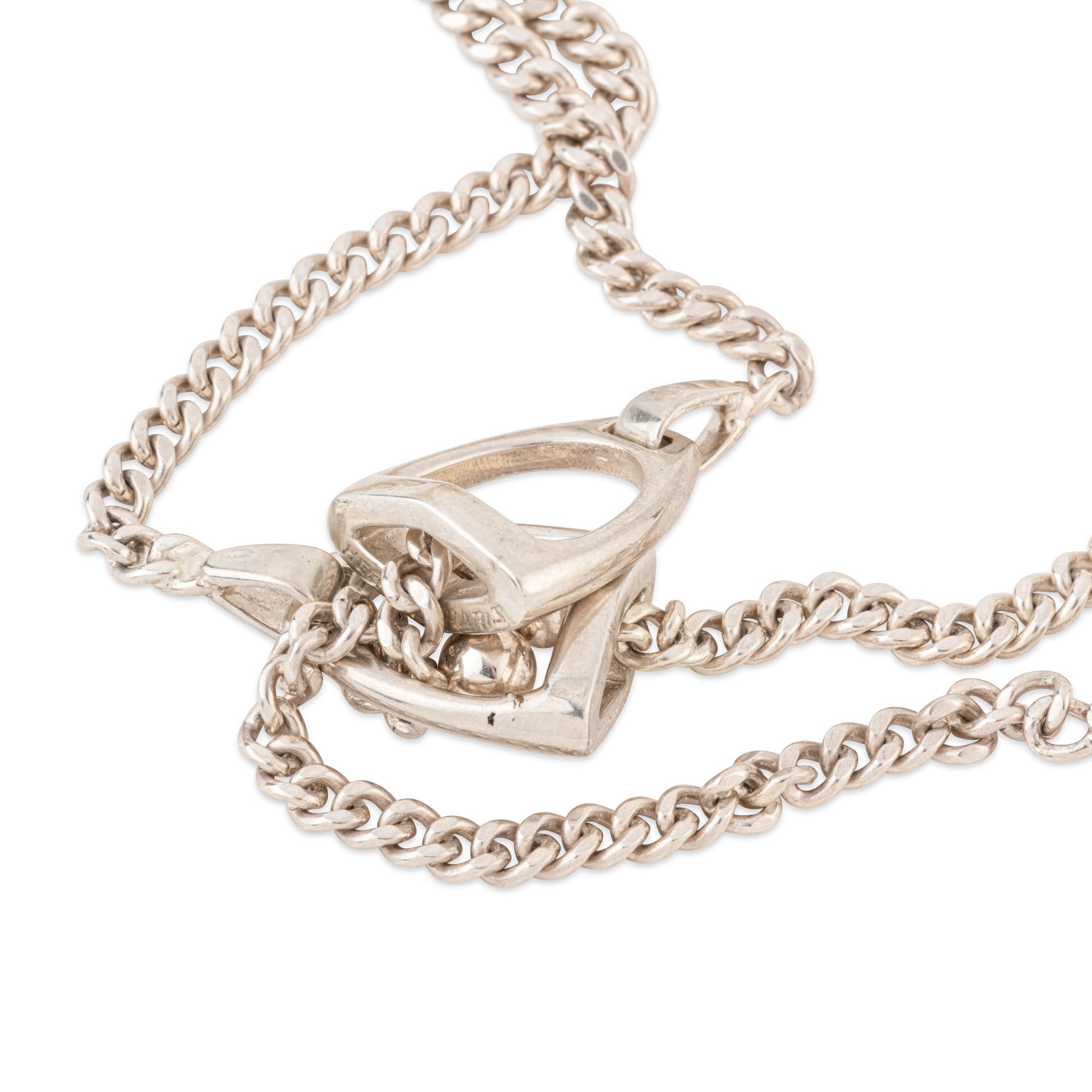 Sautoir étrier Hermès en argent