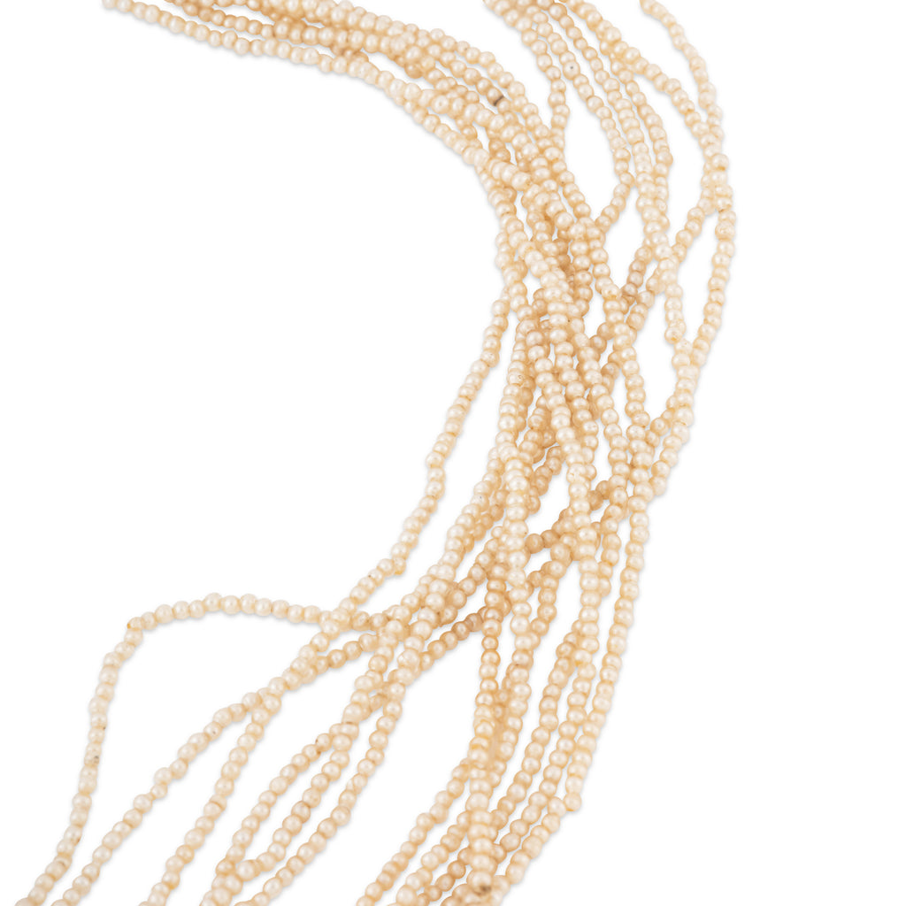 Collier multirang en perles fines, fermoir or jaune et turquoise