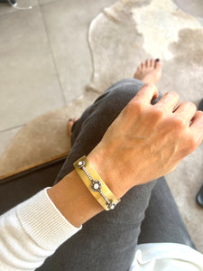 Bracelet jonc or jaune Napoleon III en perles