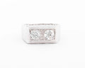 Platinum signet ring adorned with 2 diamonds