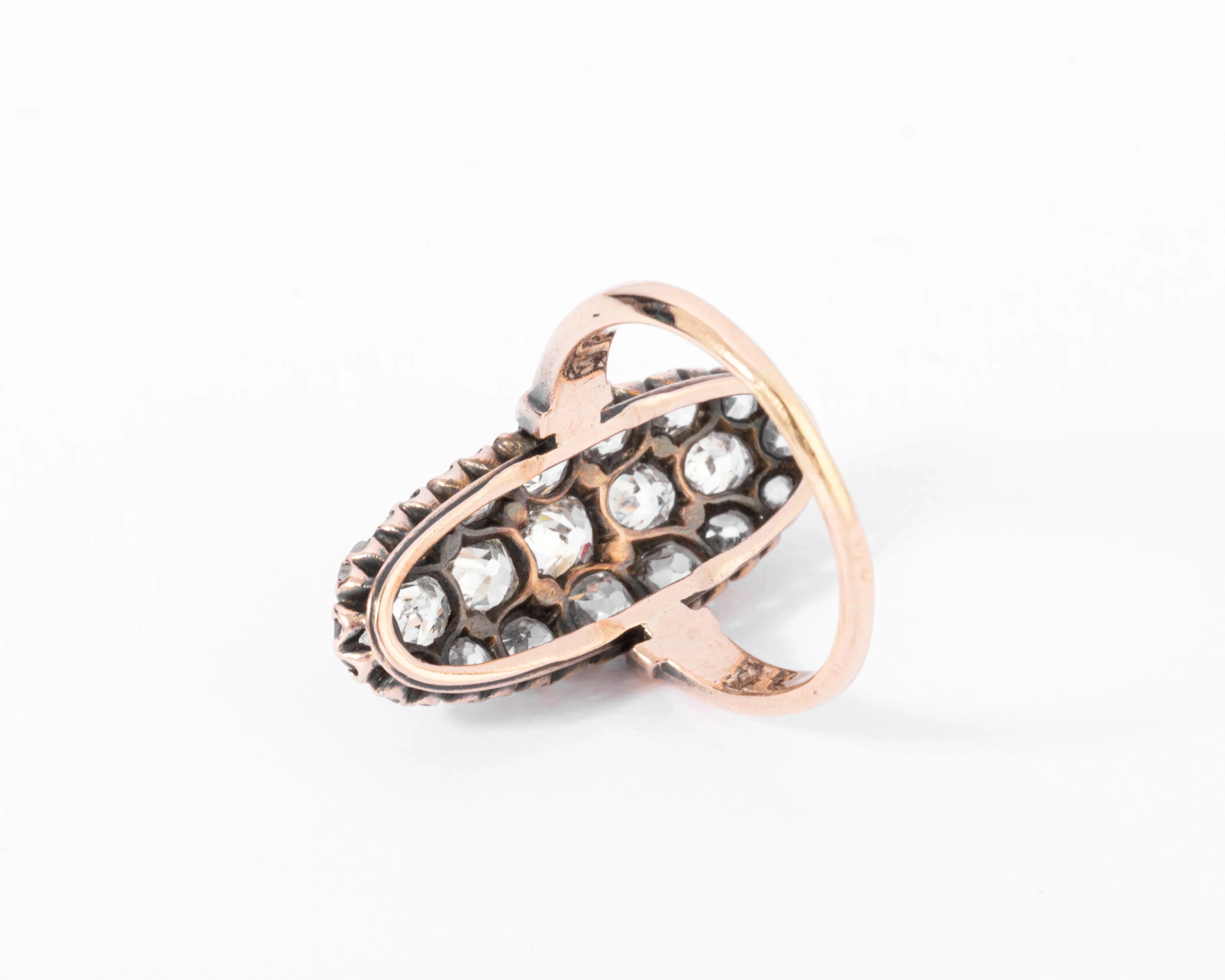 Napoleon III antique-cut diamond marquise ring