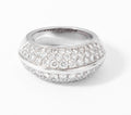 Bague jonc en or gris entièrement pavée de diamant