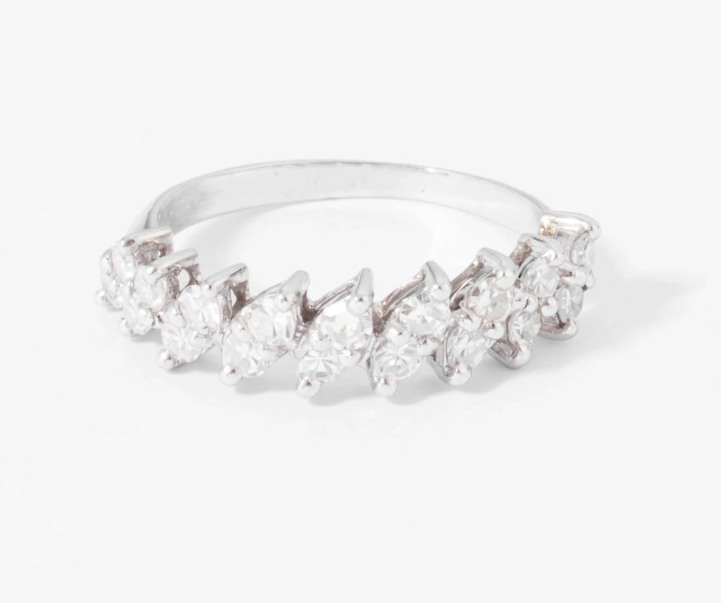 White gold and diamond half eternity ring