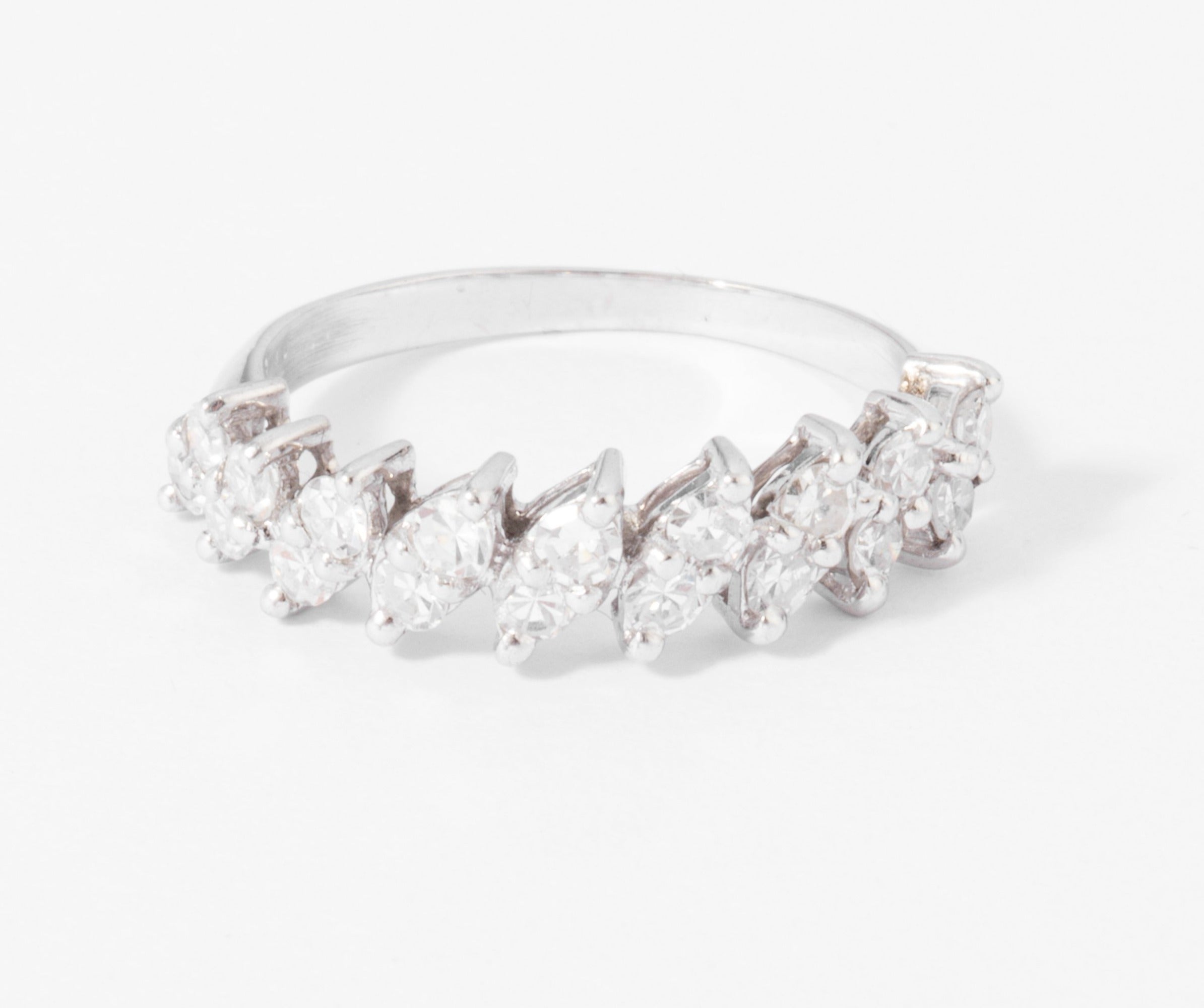 White gold and diamond half eternity ring