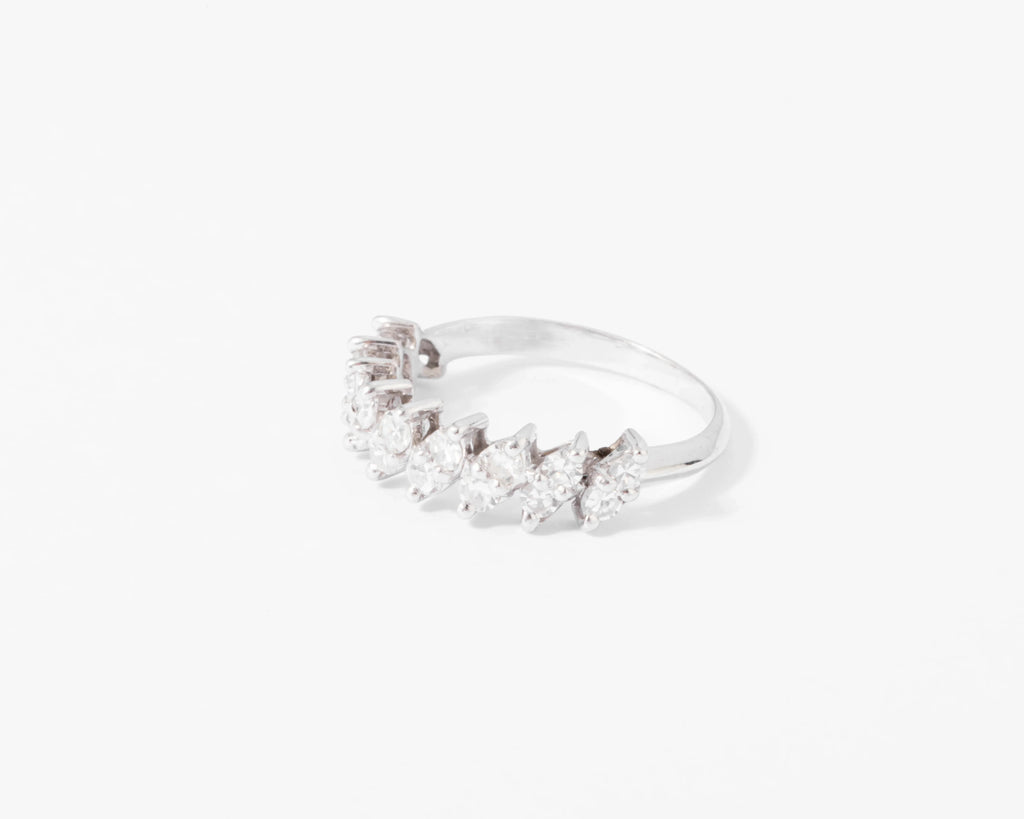 White gold and diamond half eternity ring