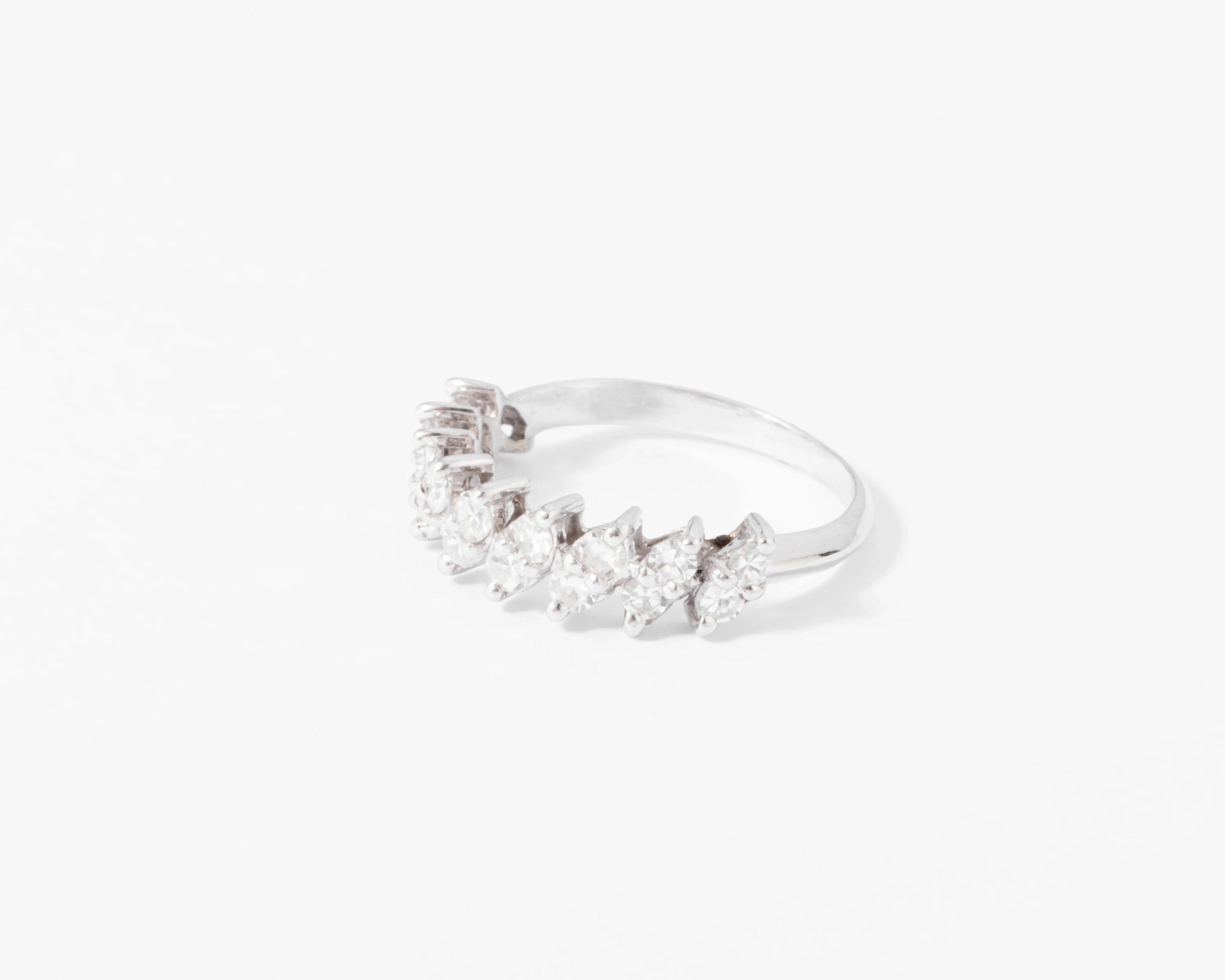 White gold and diamond half eternity ring