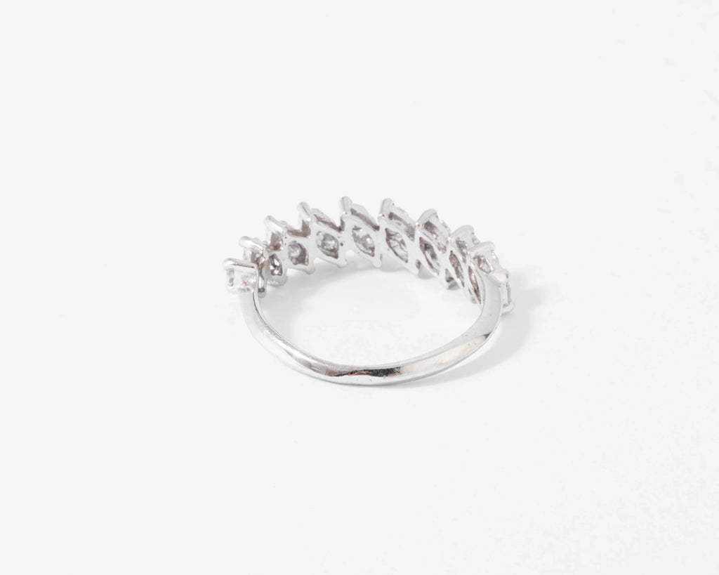 White gold and diamond half eternity ring