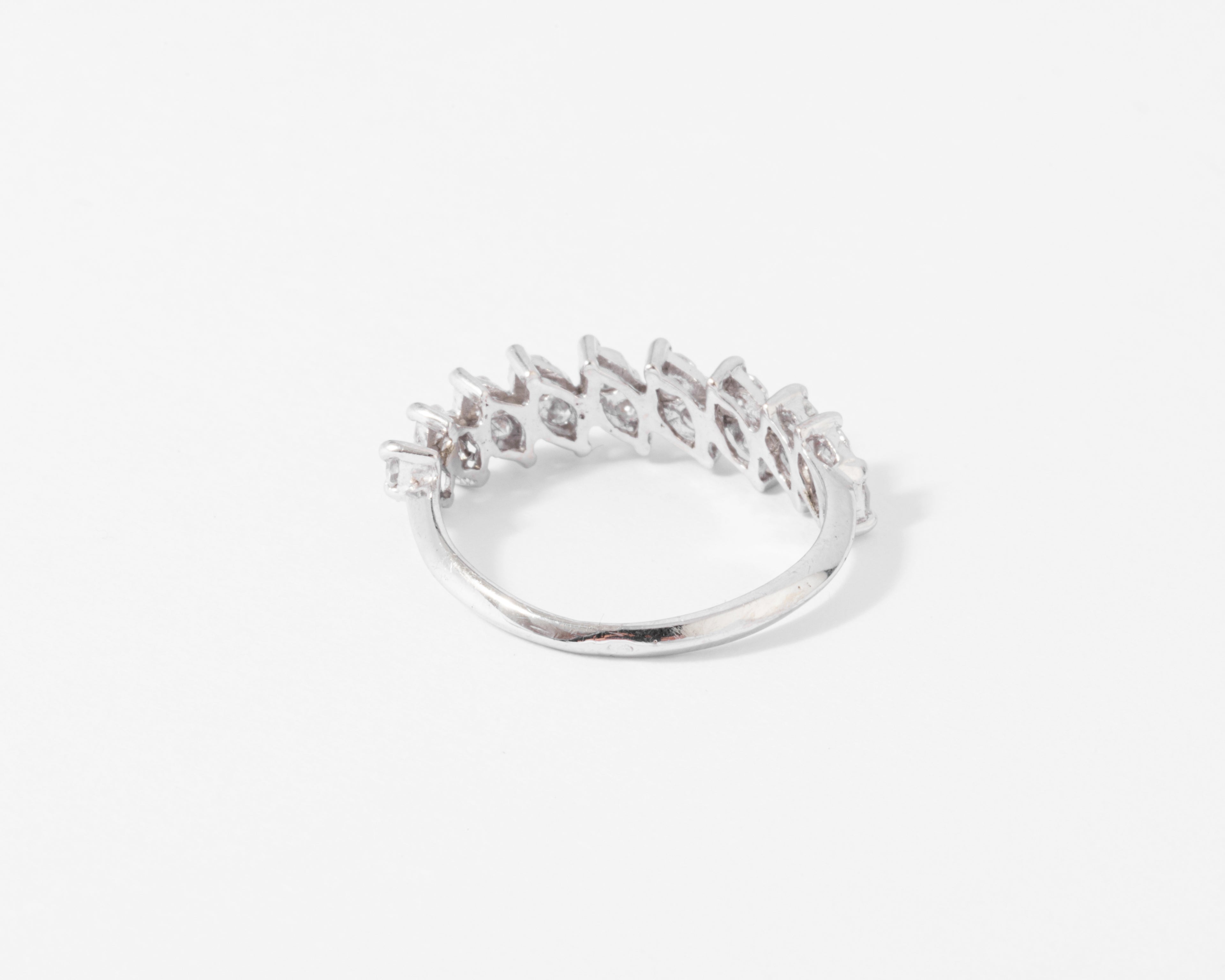 White gold and diamond half eternity ring