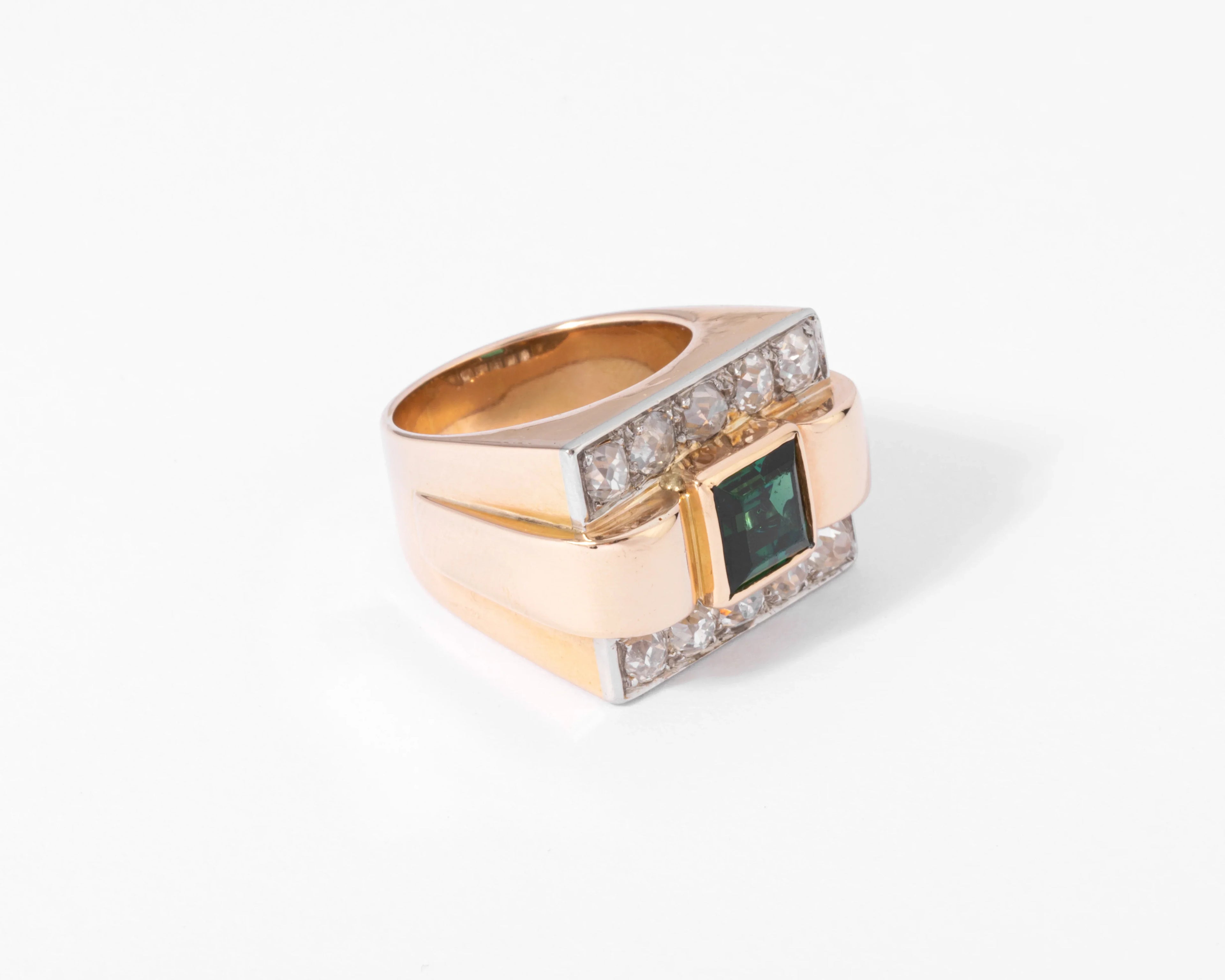 Tank Ring, Green Tourmaline