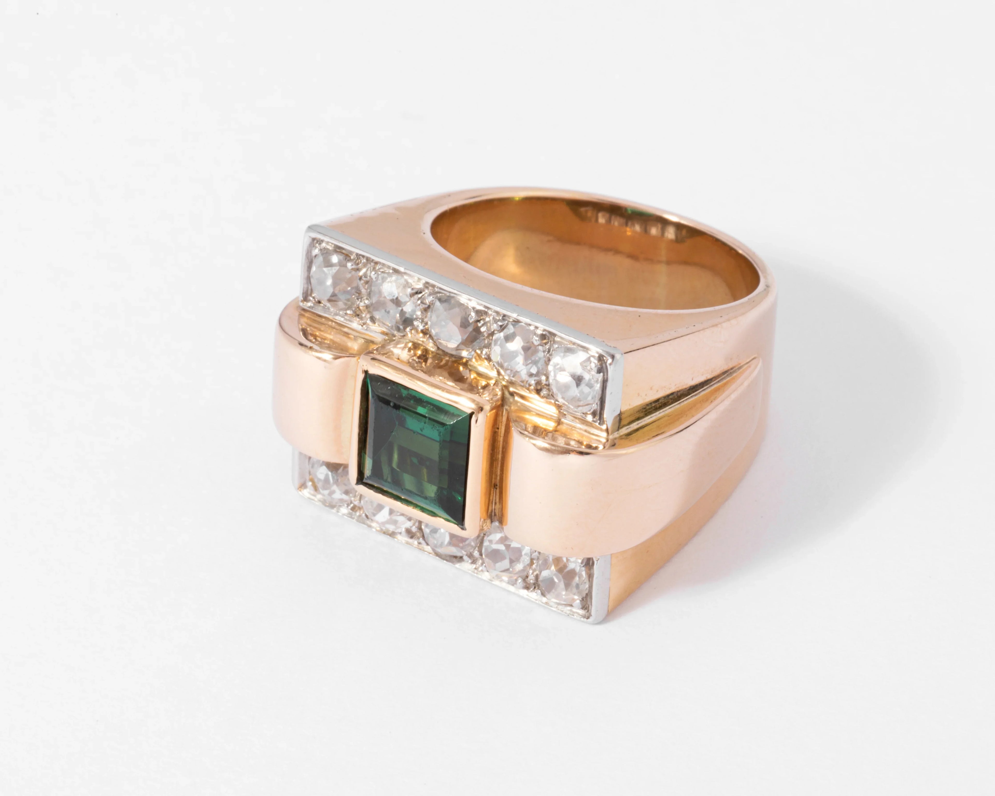 Tank Ring, Green Tourmaline