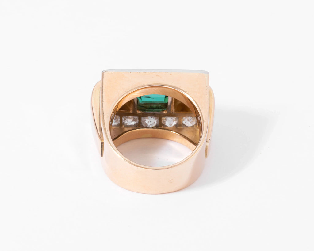 Tank Ring, Green Tourmaline
