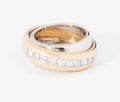 Cartier two-tone princess-cut diamond band ring