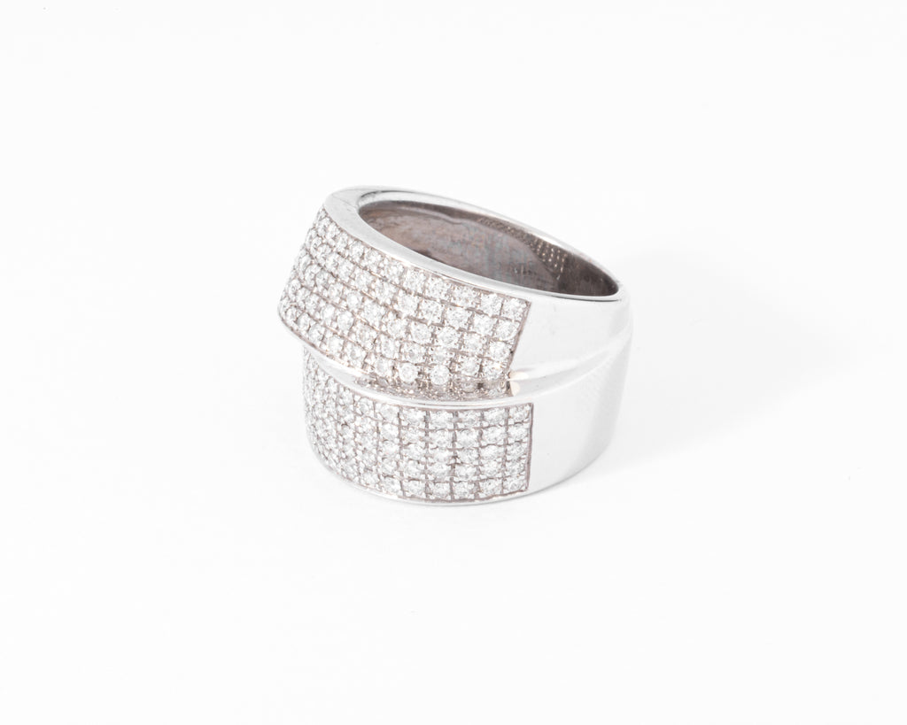 Diamond Double Ribbon Ring