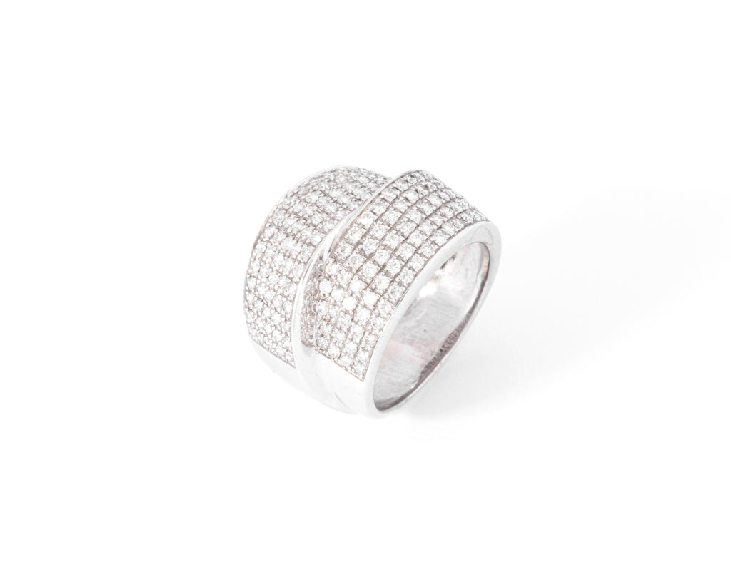 Diamond Double Ribbon Ring