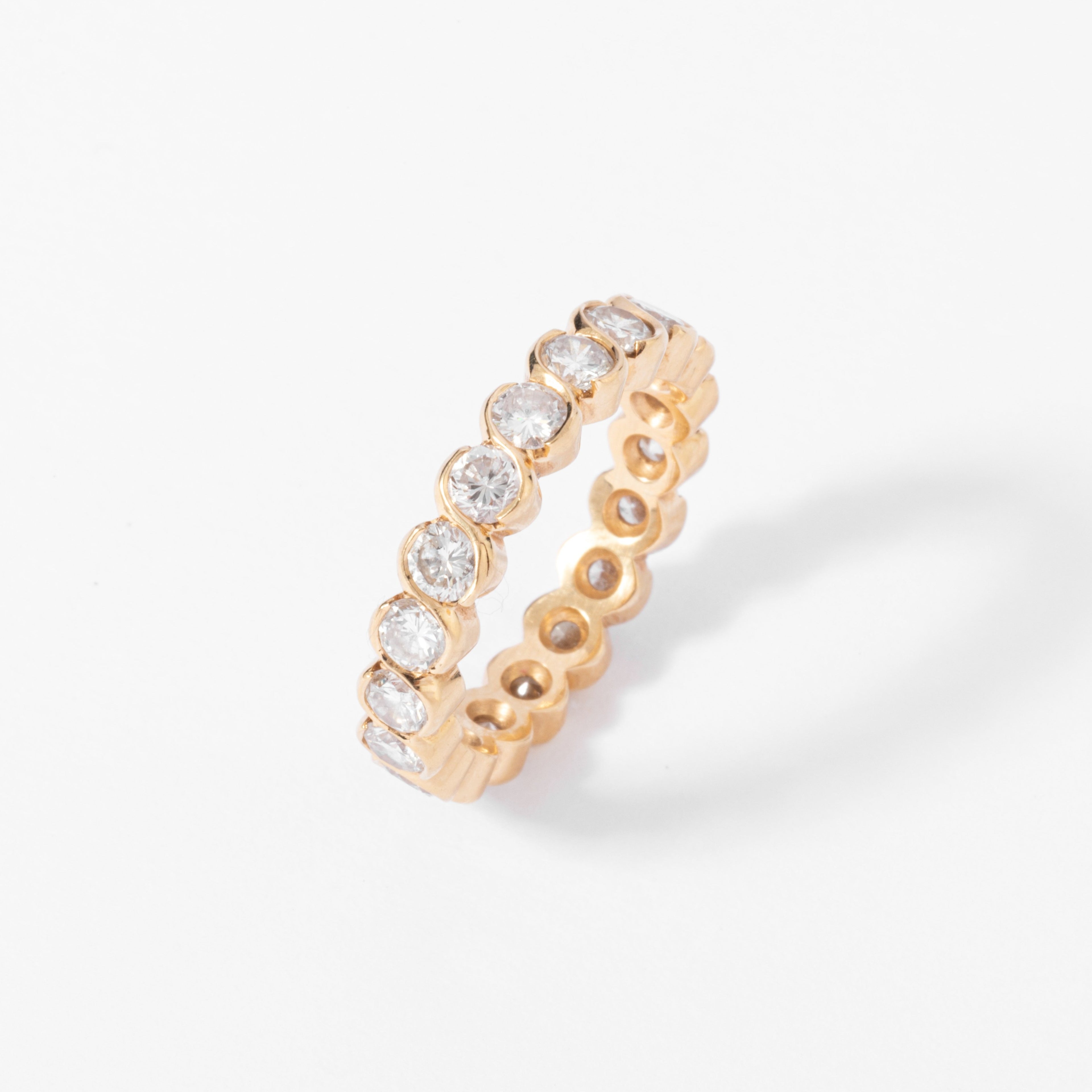 Alliance en diamants taille brillant or jaune