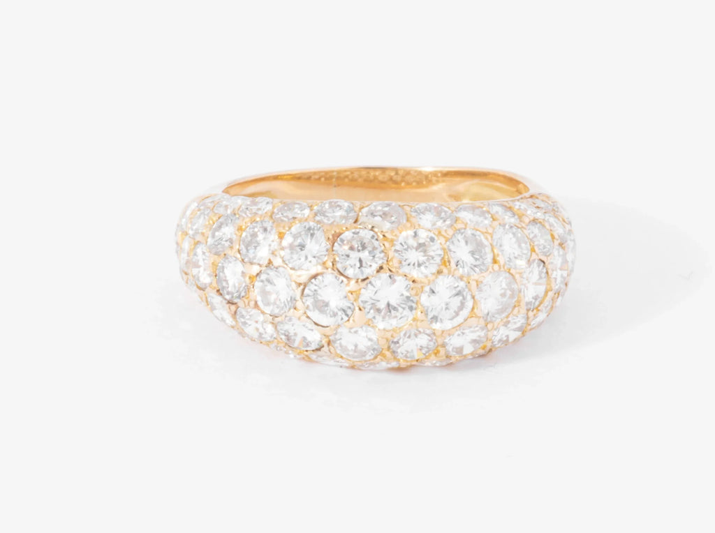 Domed diamond band ring.
