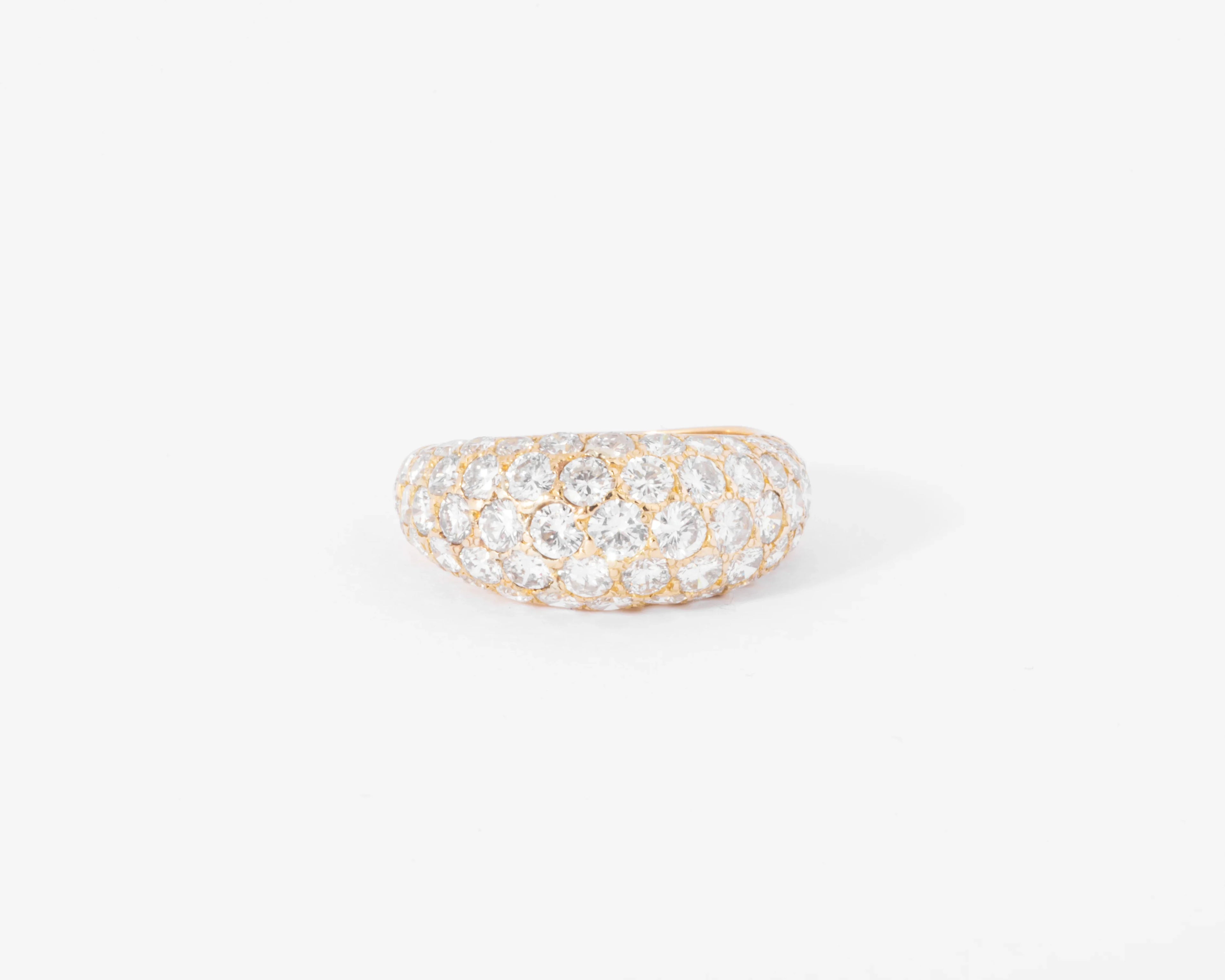 Domed diamond band ring.