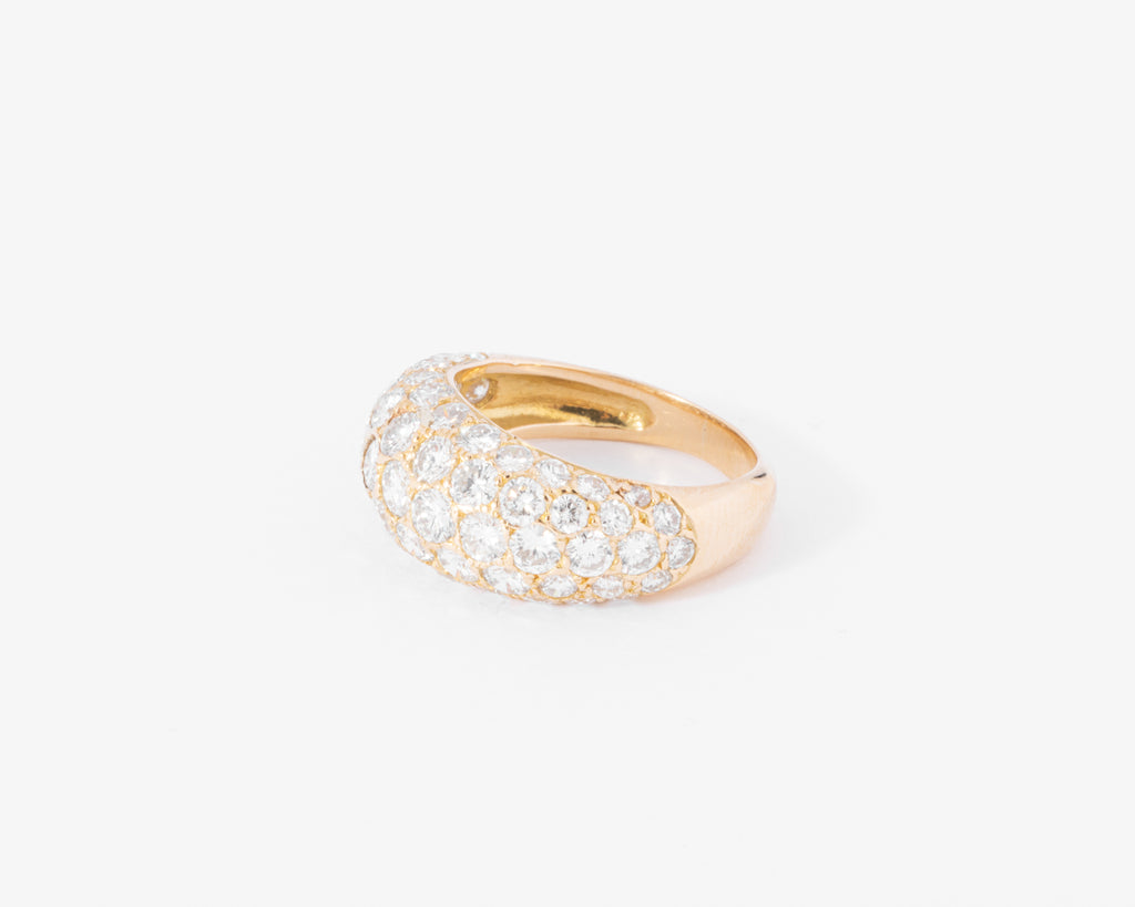 Domed diamond band ring.