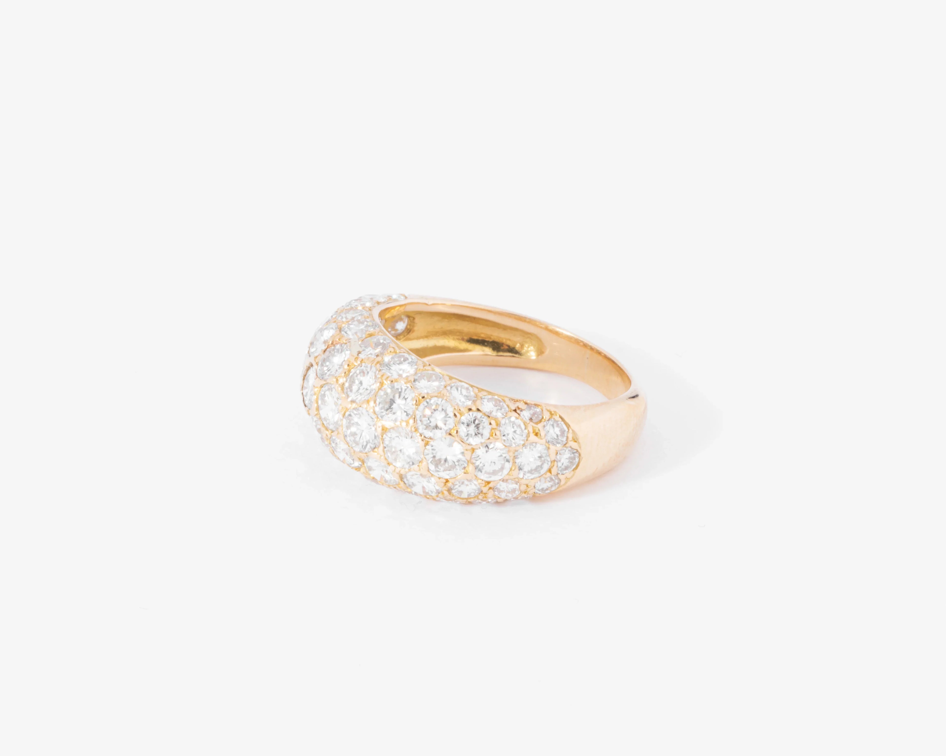 Domed diamond band ring.
