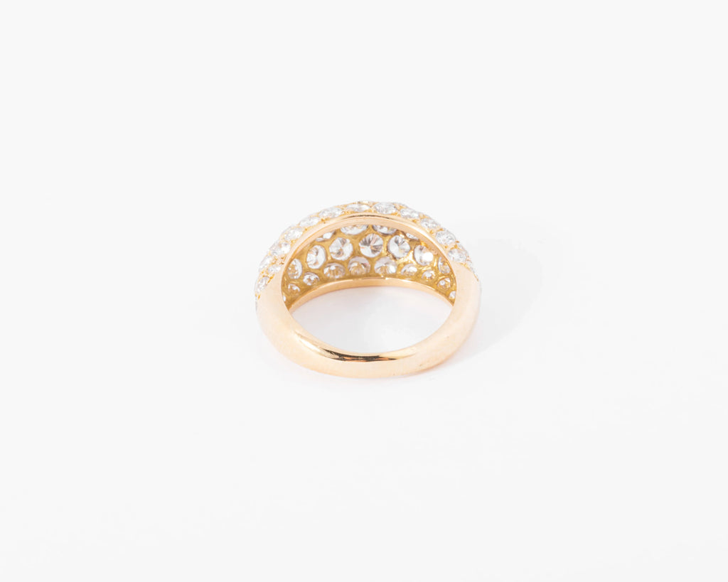 Domed diamond band ring.