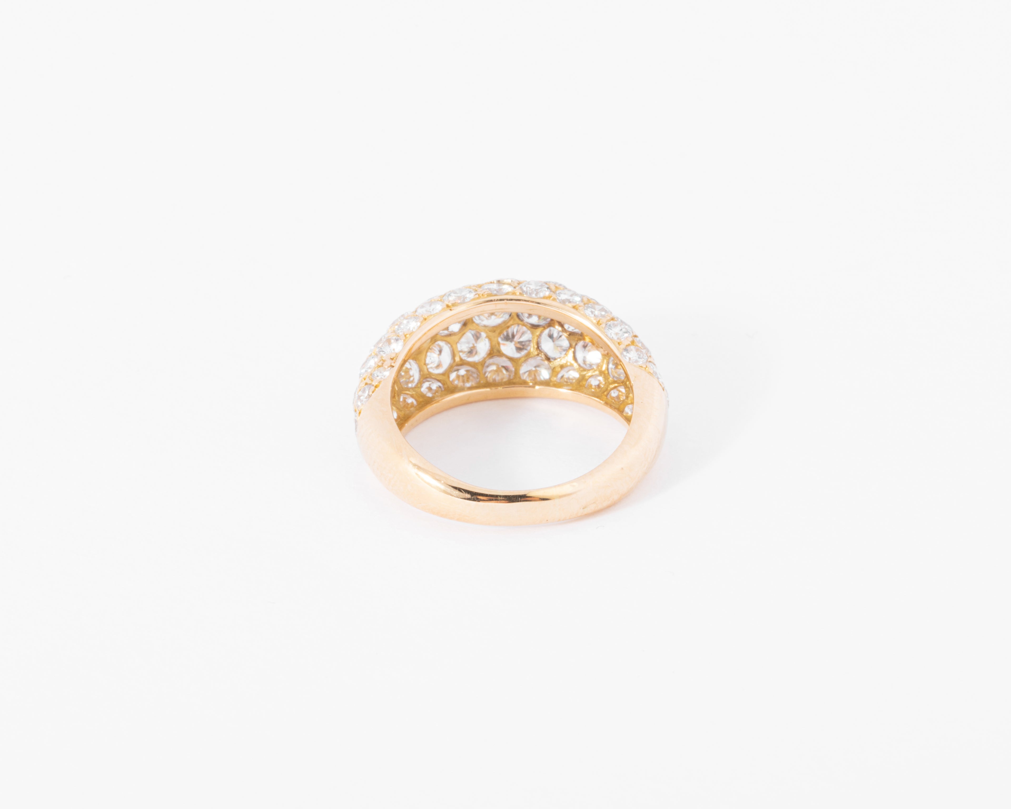 Domed diamond band ring.