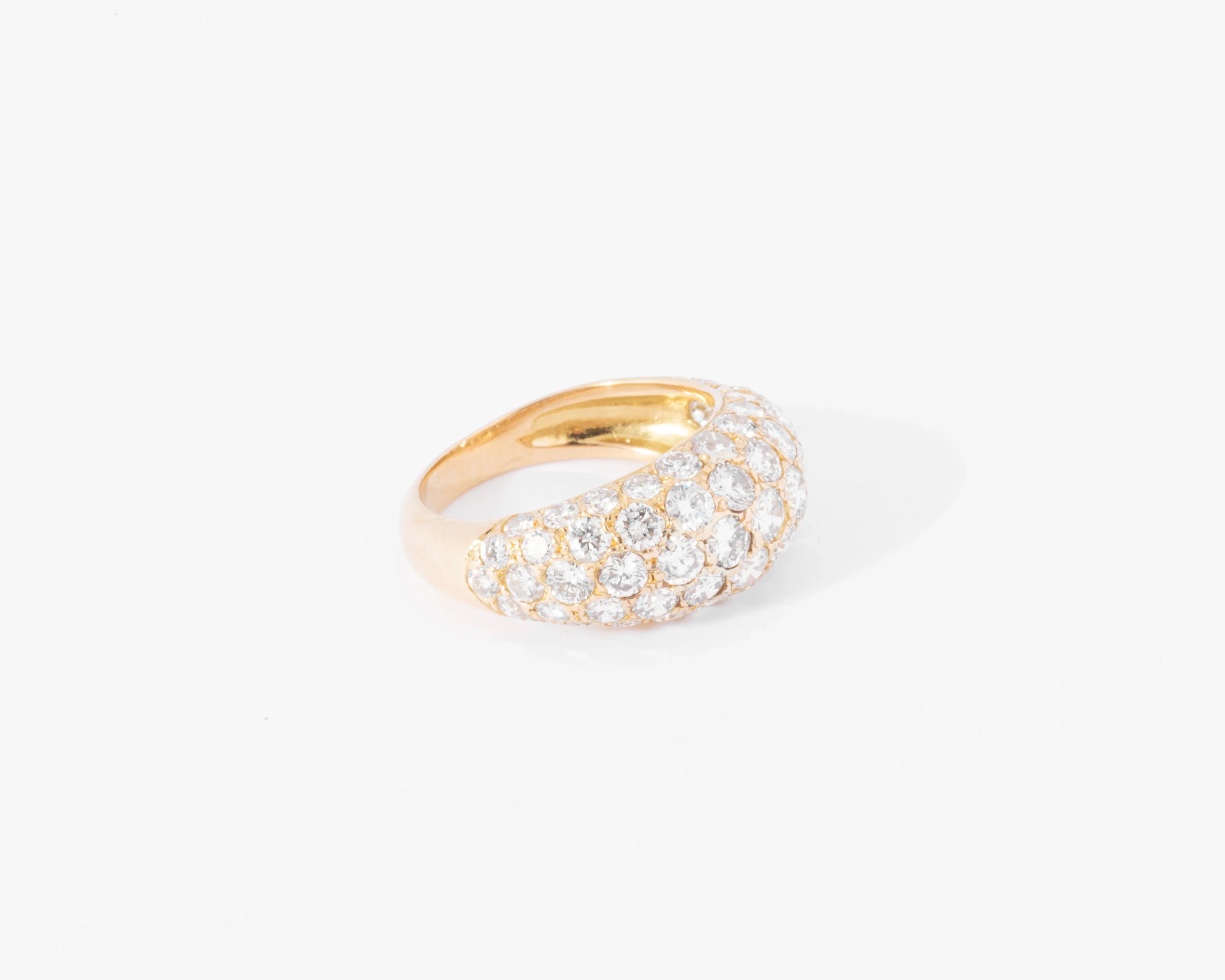 Domed diamond band ring.