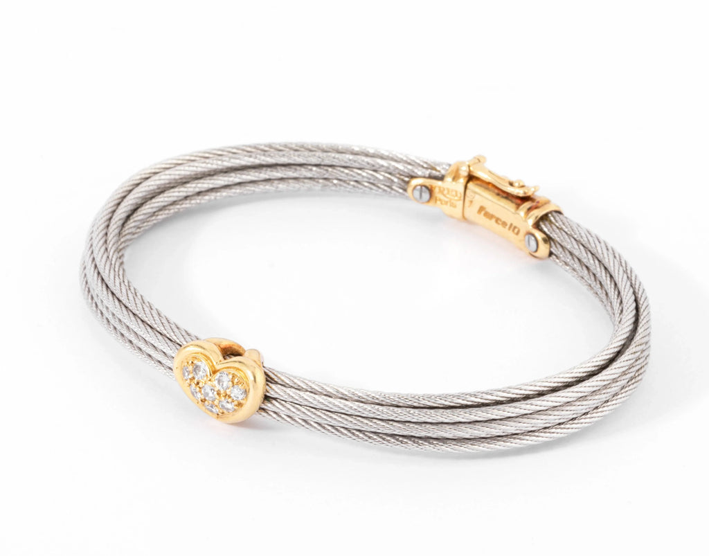 Fred Force 10 steel, gold and diamond bracelet