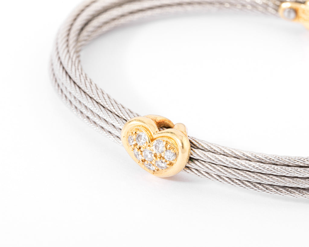 Fred Force 10 steel, gold and diamond bracelet
