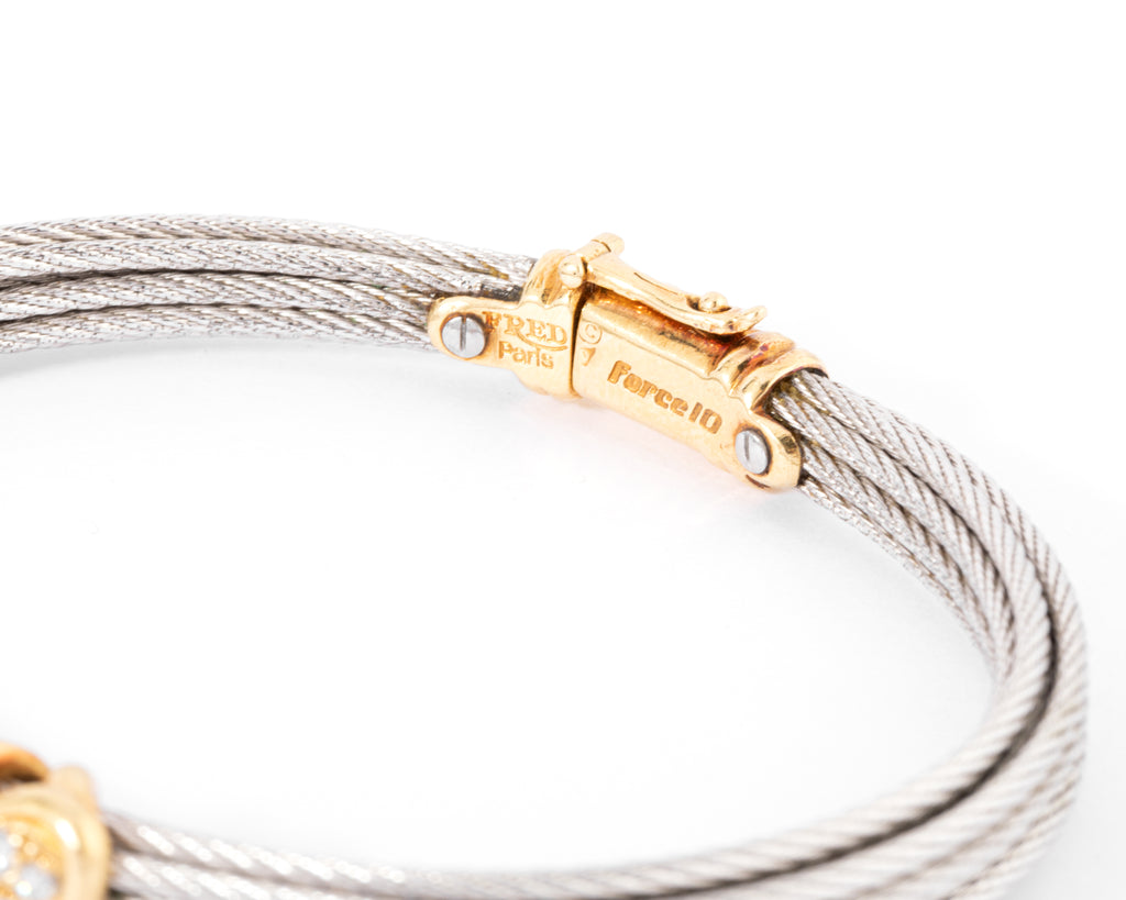 Fred Force 10 steel, gold and diamond bracelet