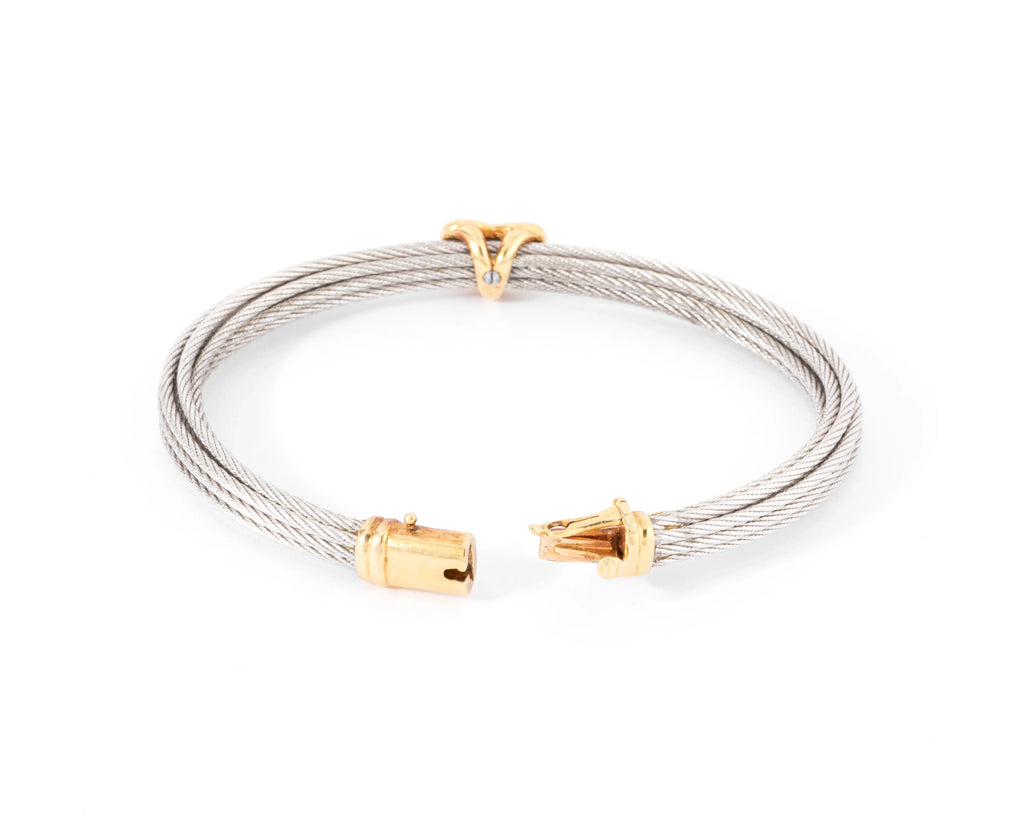 Fred Force 10 steel, gold and diamond bracelet
