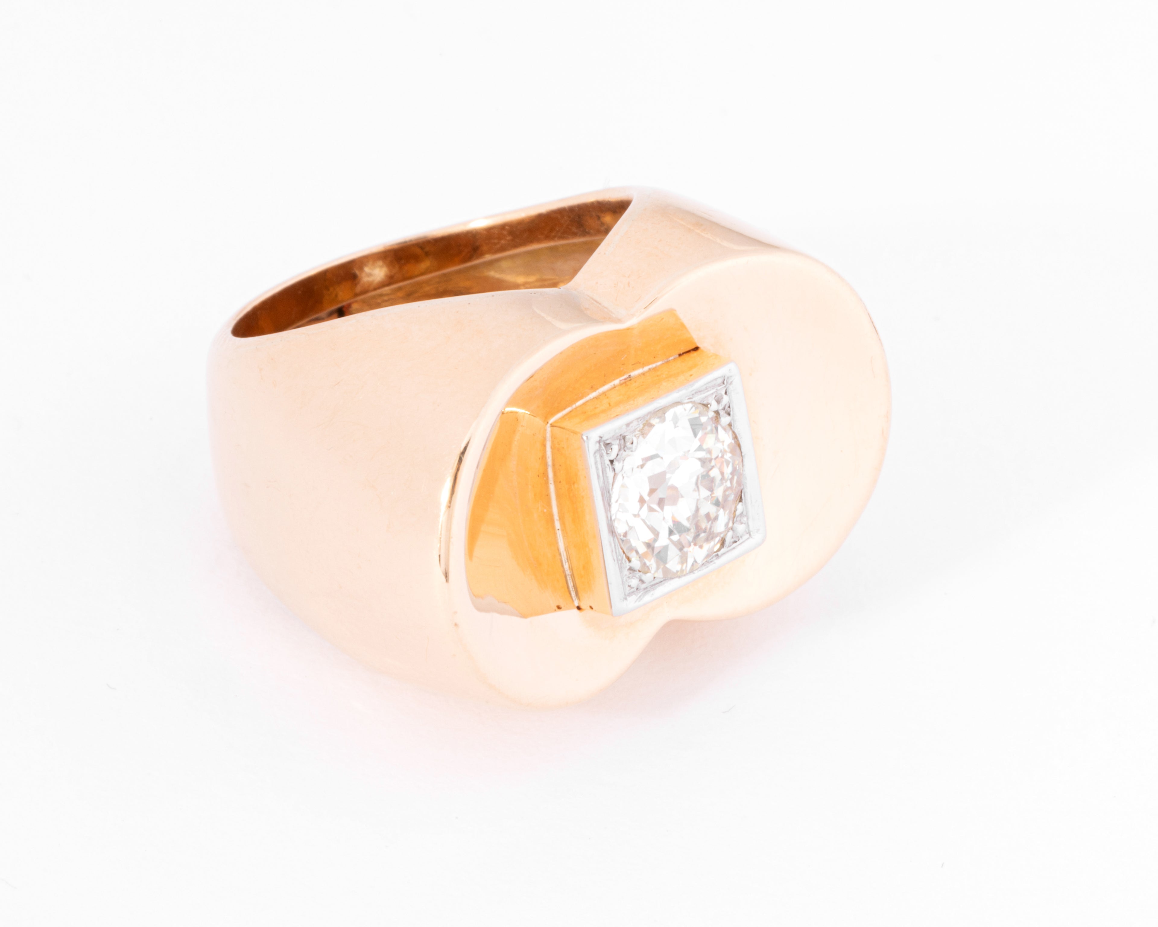 Bague Tank ornée d'un diamant