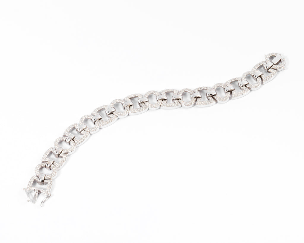 Grey gold and diamond bracelet