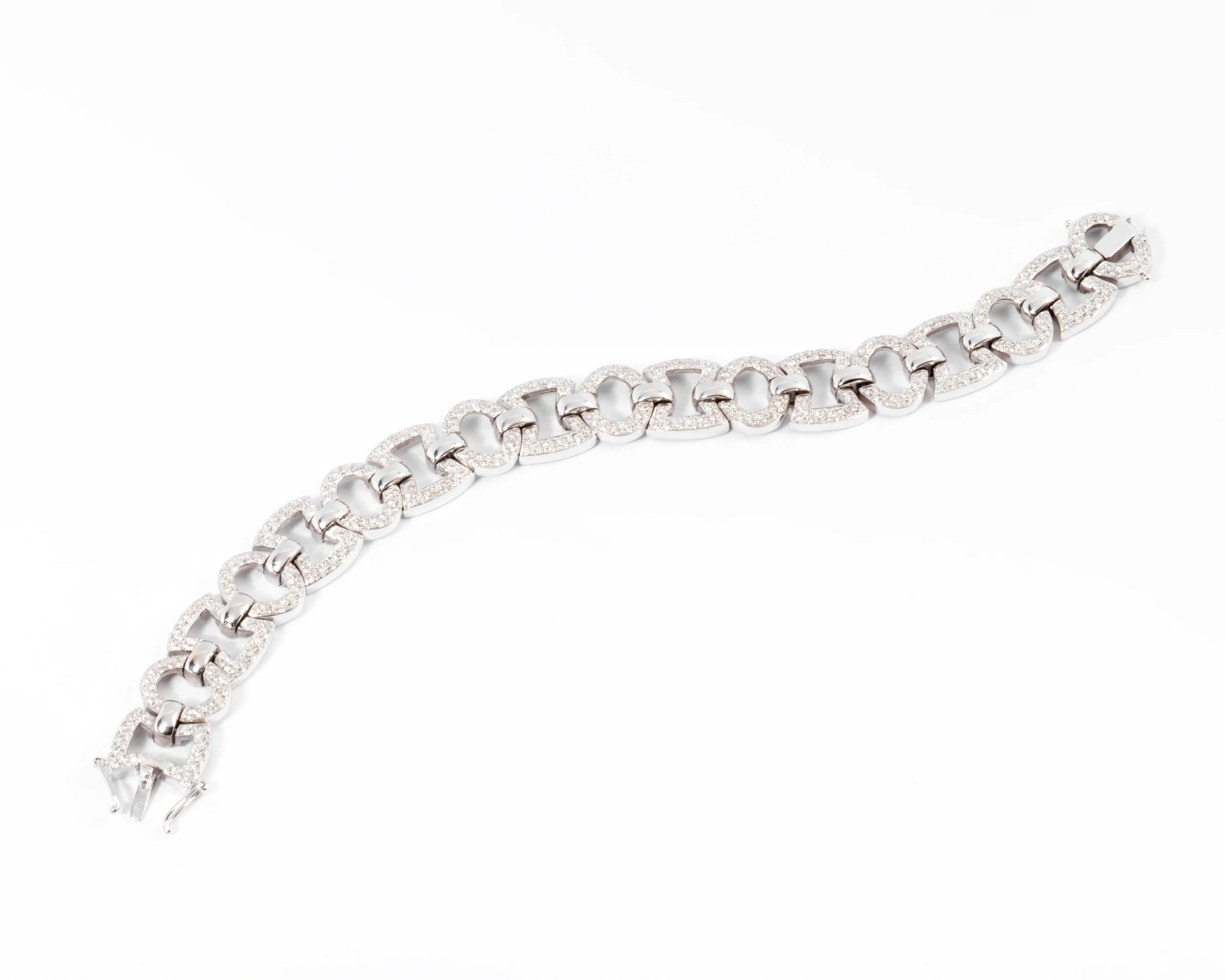 Bracelet or gris et diamant