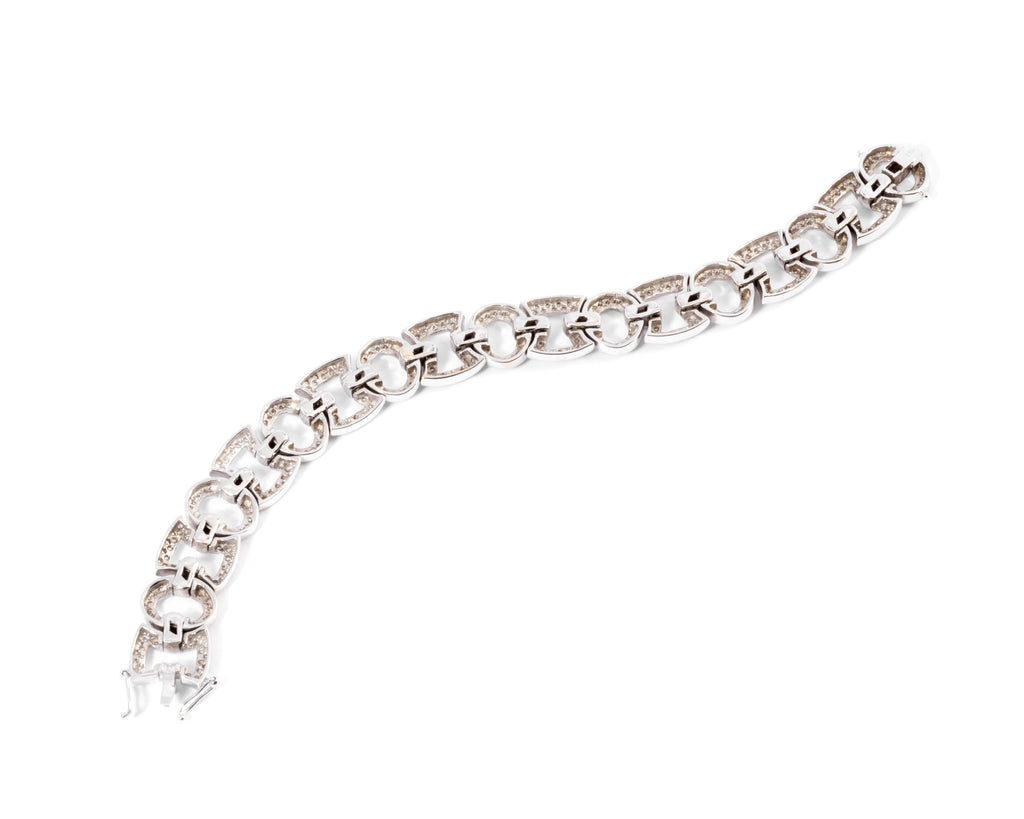 Grey gold and diamond bracelet
