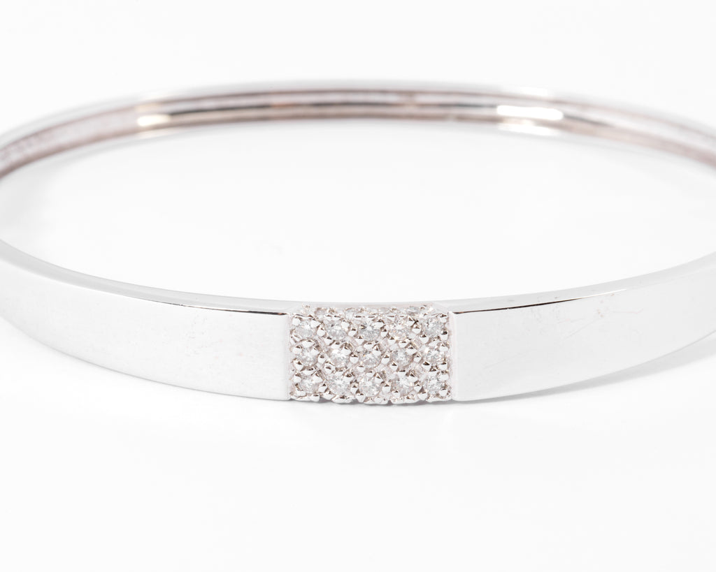 White gold and diamond bangle bracelet