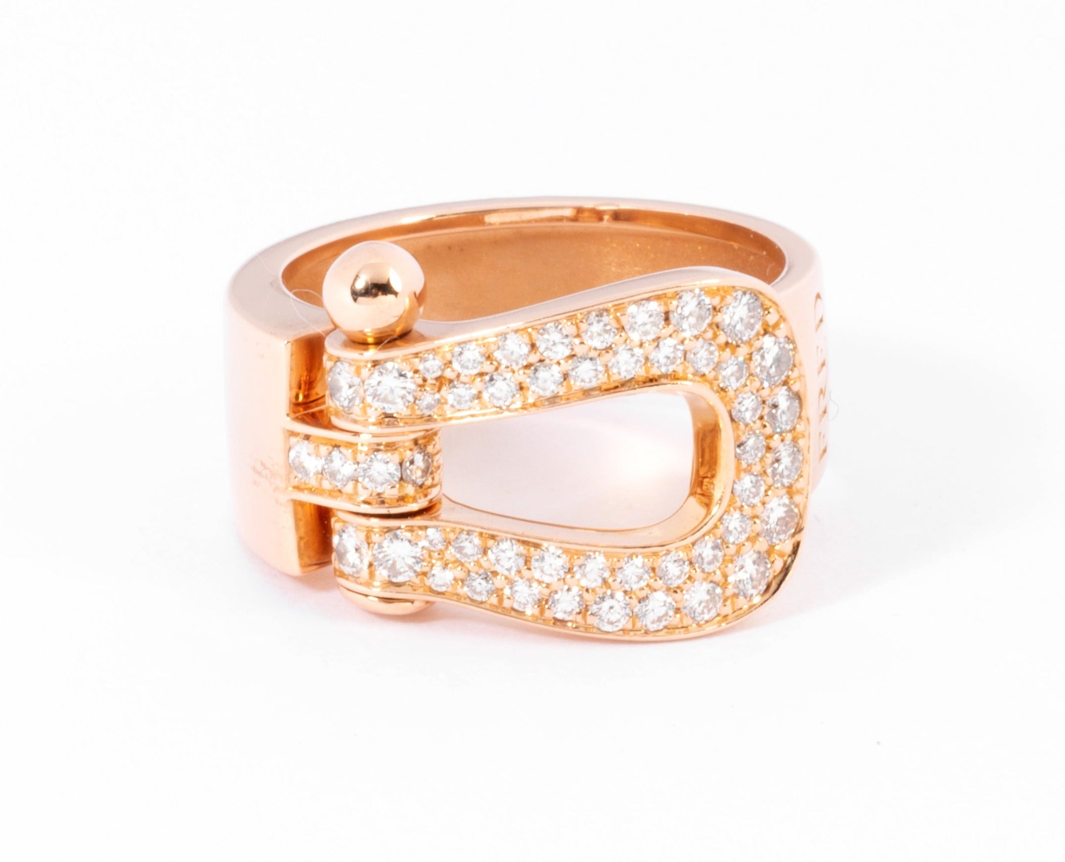 Fred Force 10 rose gold ring, pavé with diamonds