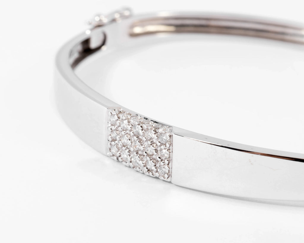 White gold and diamond bangle bracelet