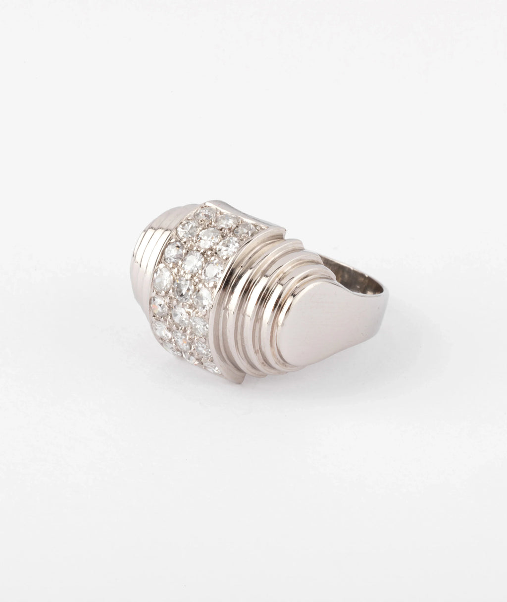 Platinum and tiered diamond ring