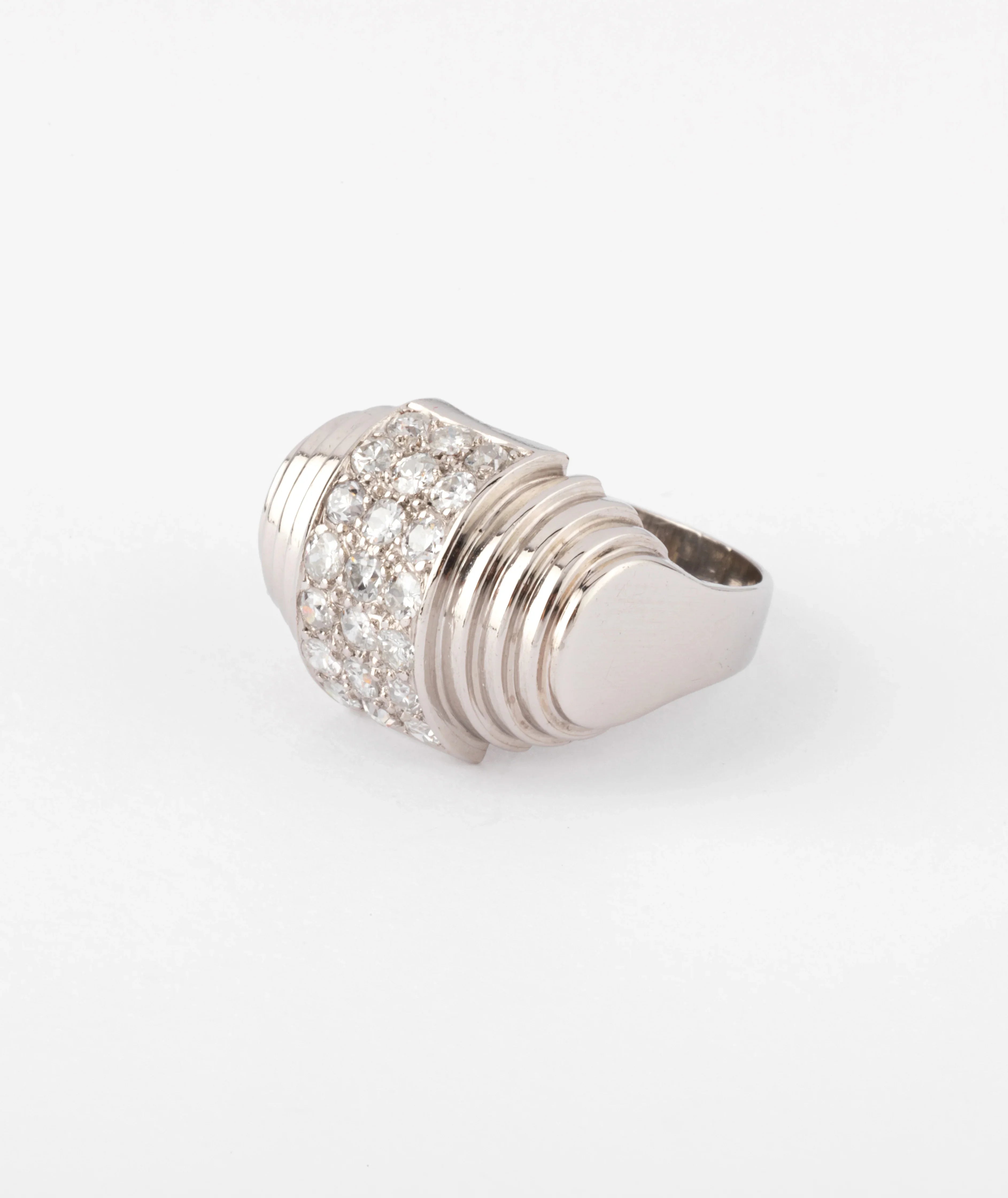 Platinum and tiered diamond ring