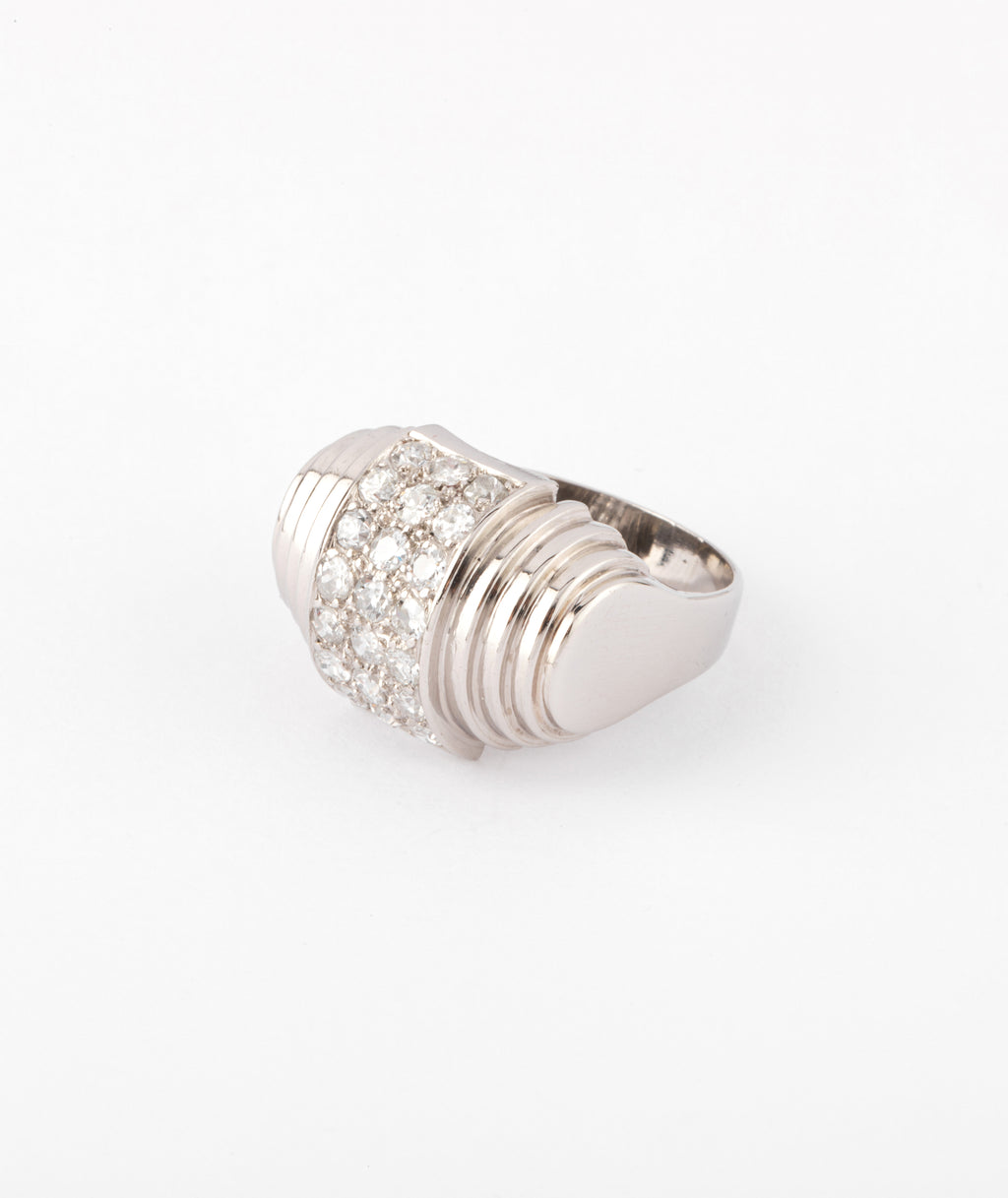 Platinum and tiered diamond ring