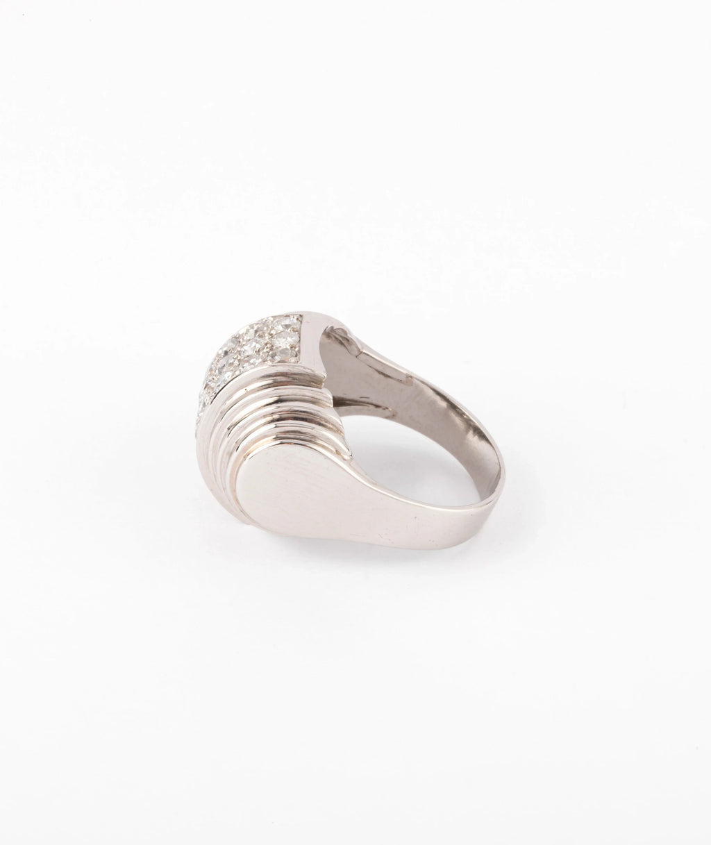 Platinum and tiered diamond ring