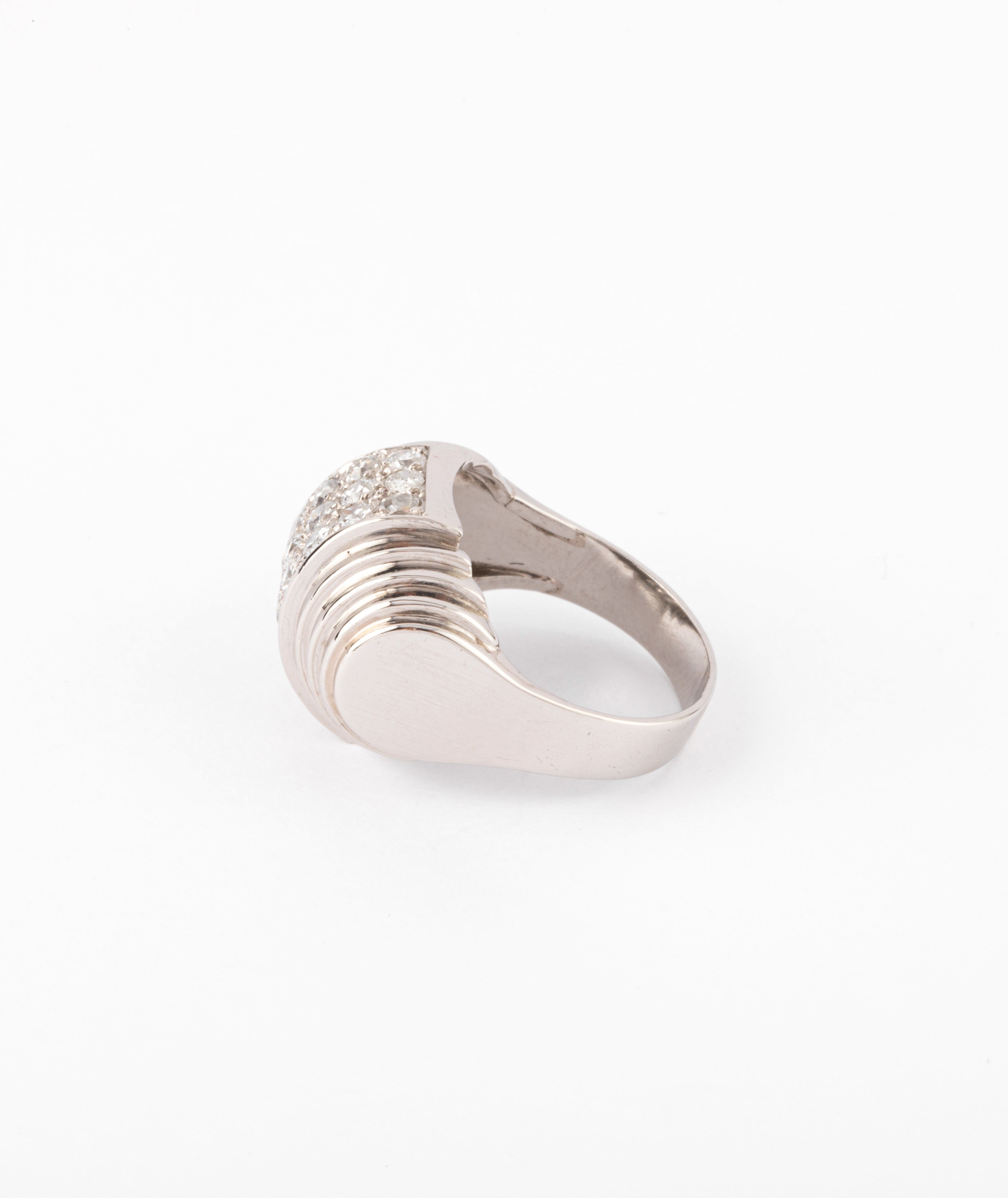 Platinum and tiered diamond ring