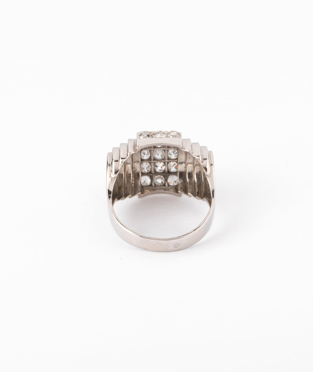 Platinum and tiered diamond ring